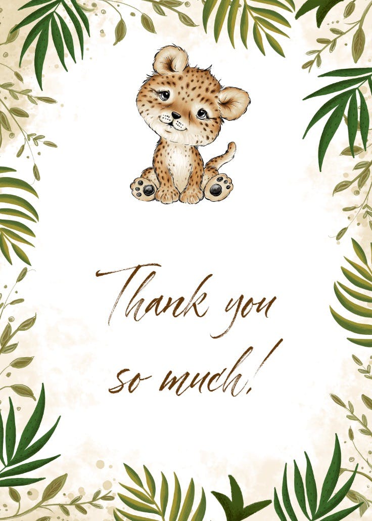 Sporting little spots - baby shower thank you card